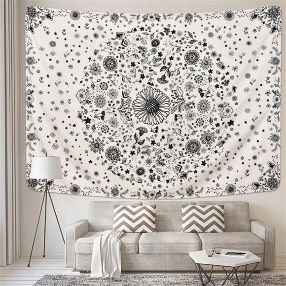 Bohemian Mandala Tapestry Medallion Floral Tapestries Boho Hippie